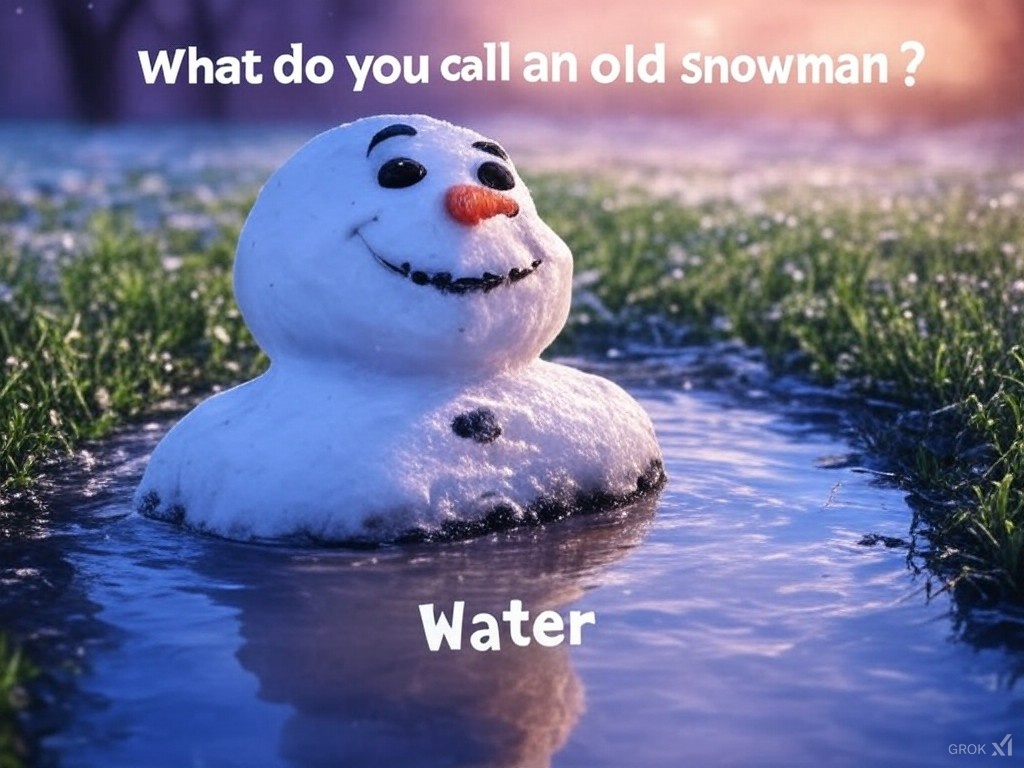 what do you call an old snowman dad joke